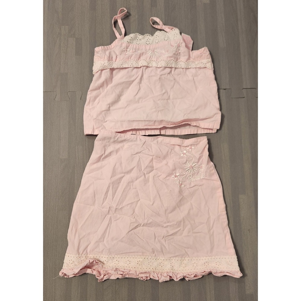 Light Pink Barbie Skirt Tank Set Girls Youth Size 6 READ
